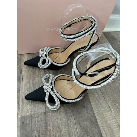 MACH & MACH Black Double Bow Heels - Picture 10 of 13